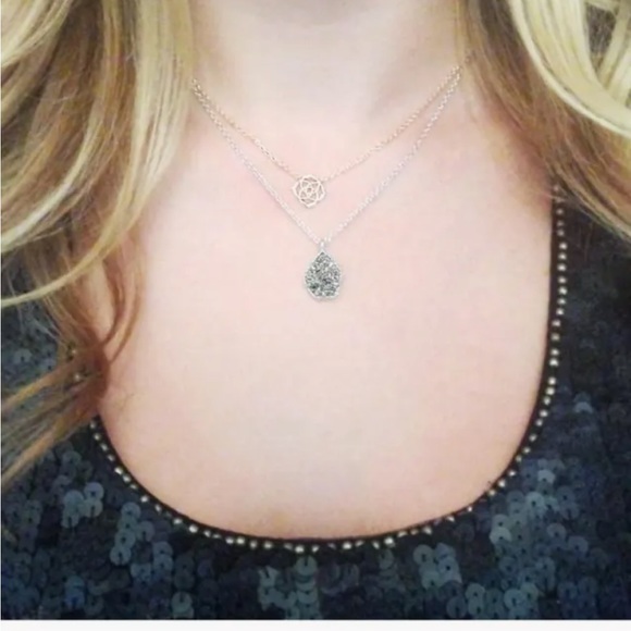 Kendra Scott ‘Catherine’ Pendant Necklace in Iridescent Drusy - Picture 3 of 6